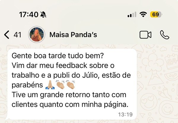 Print do feedback da responsável pelo Pandas Burguer